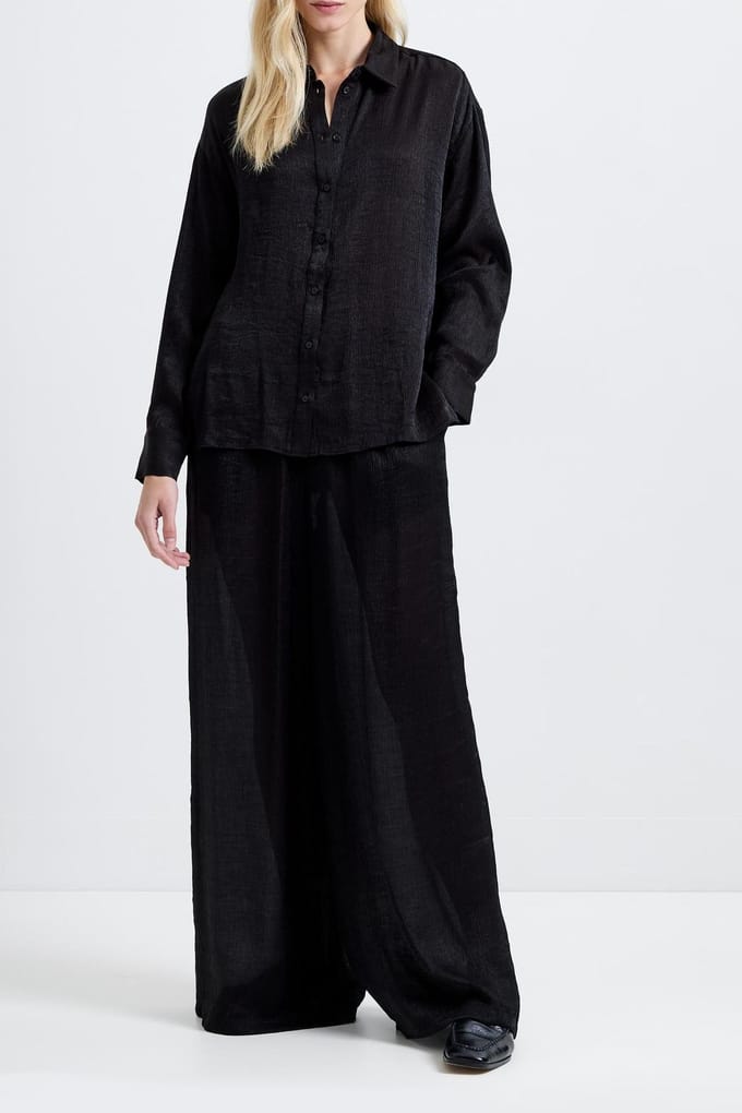 French Connection Terry Crinkle Top Black Taglia: S | Maglie a manica lunga Outlet | Donna | Nero