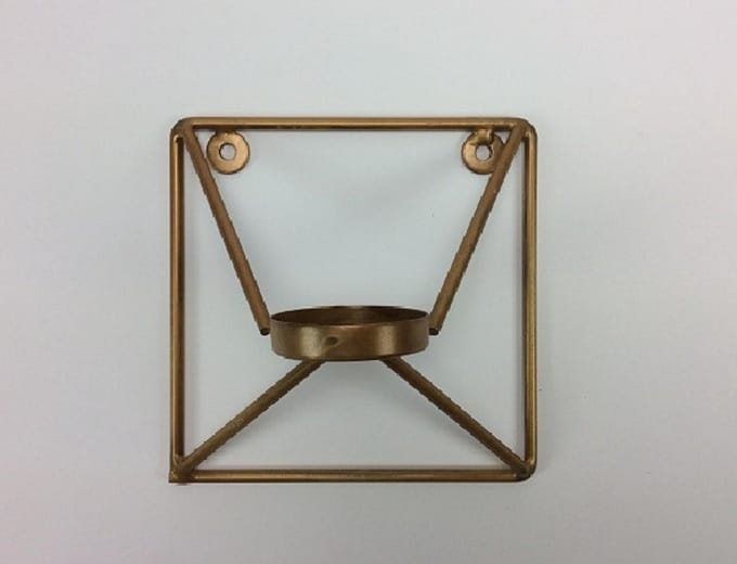 T.Light Square 15x15x19 cm Blue Gold