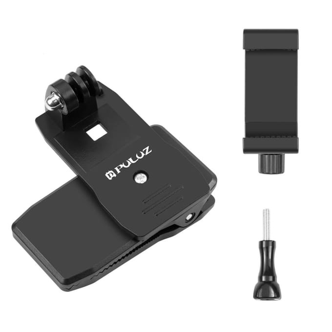 PULUZ Rugzak Schouderriem Mount Rugzak Clip Vervanging voor GoPro Hero 11/10/9 Osmo Pocket zwart