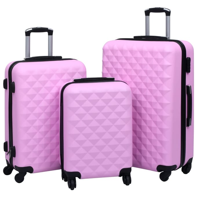 vidaXL - 3-delige - Harde - kofferset - ABS - roze