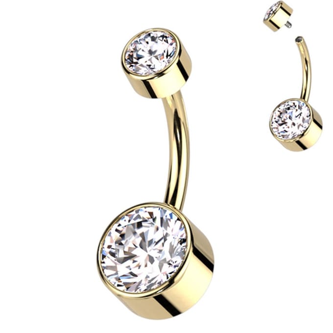 Piercing titanium gold plated bezels 10 mm - LMPiercings