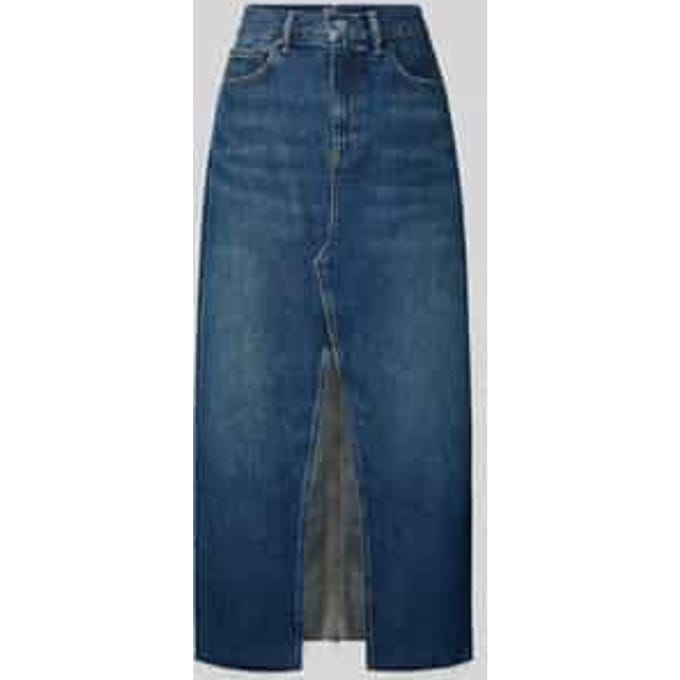 Mini-jeansrok in Used-look met Loopsplit