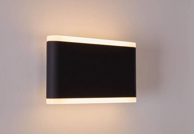 Moderne Buitenwandlamp up down Zwart incl. LED - Garleds Vuurdoorn