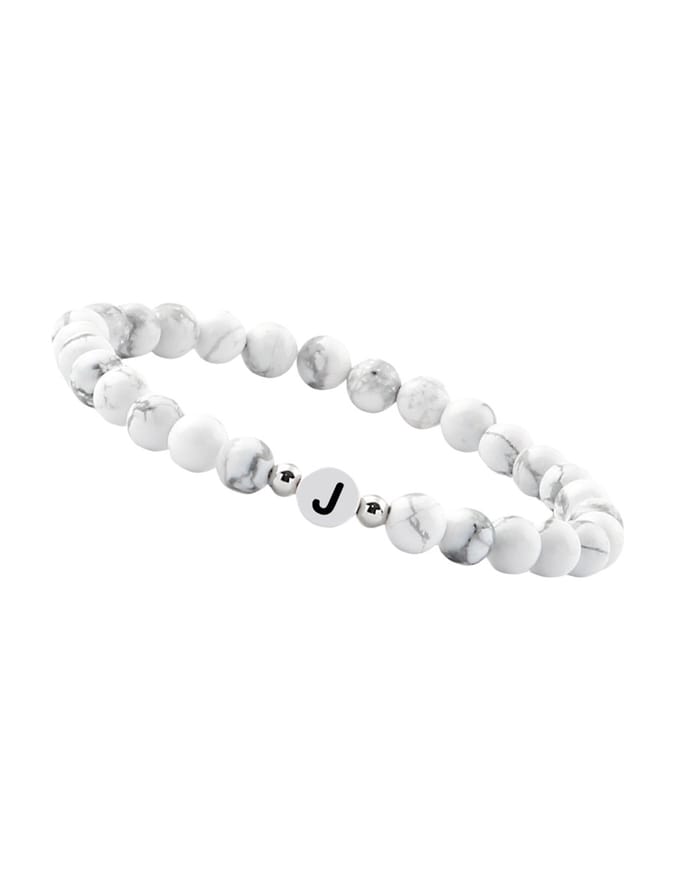 good.designs Parelarmband van howlietstenen met de letter J