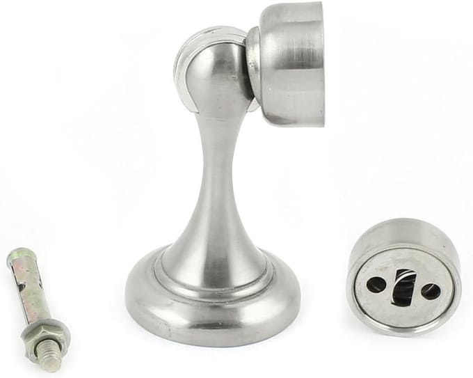 Deurstopper - Deurwig - Deuren Opvang - Magnetische Houder - 7.5 x 4.4 cm - Zilverkleurig