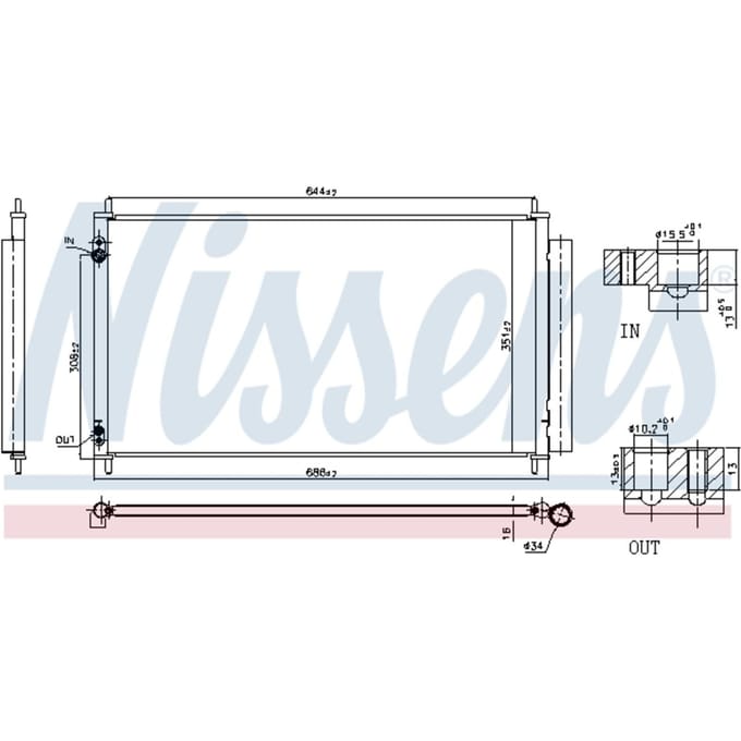Condensator, airconditioning NISSENS 940845