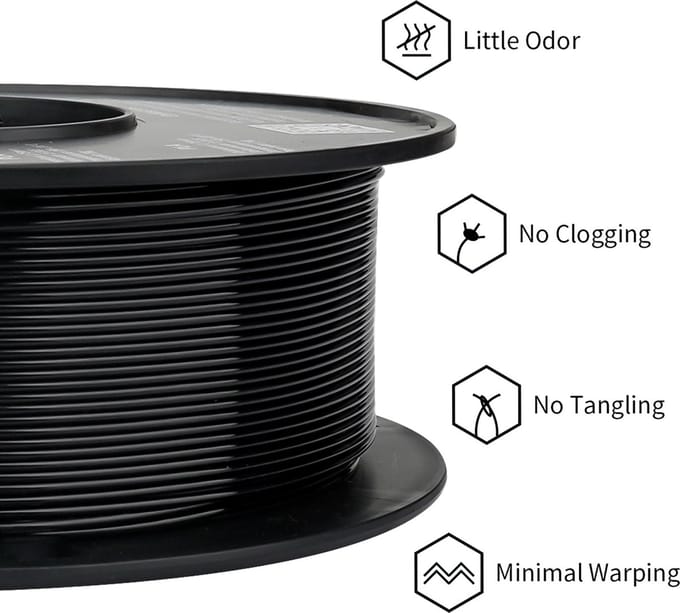 Eryone PETG zwart 1Kg 1,75mm Filament