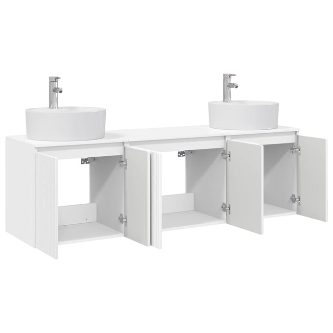 vidaXL - Badkamerkast - set - 3 - st - Hoogglans - Wit - 161,5 - x - 44,5 - x - 82 - cm