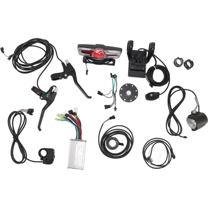 Elektrische Fiets Ombouwset 17A Controller GD06 Paneel Koplamp Achterlicht Duimgas Rem black