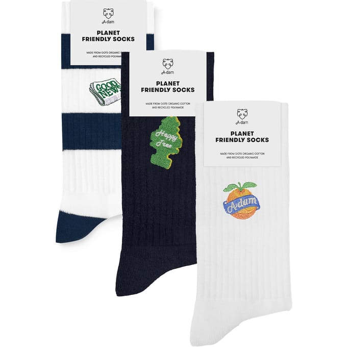A-DAM Unisex 3-pack Crew Socks Multicolor Taglia: 36-40 | Calzini Outlet | Unisex