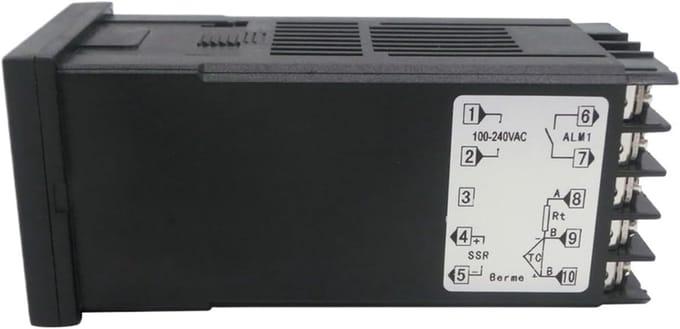 Temperatuurregelaar - Verwarmingselement Controller - Temperatuurregeling - Type K Thermokoppel - REX-C100 - Grijs