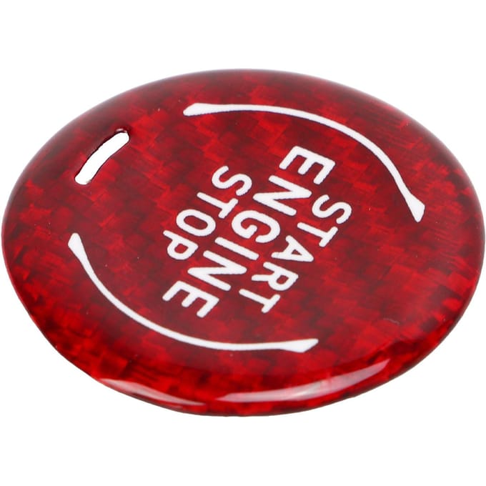 Auto Motor Start Stop Knop Cover Trim Koolstofvezel Vervanging voor Corvette C8 2020 tot Heden rood