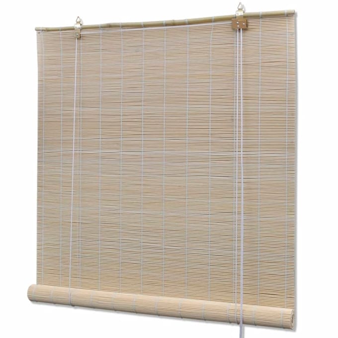 vidaXL - Rolgordijnen - 2 - st - 120x160 - cm - bamboe - natuurlijk