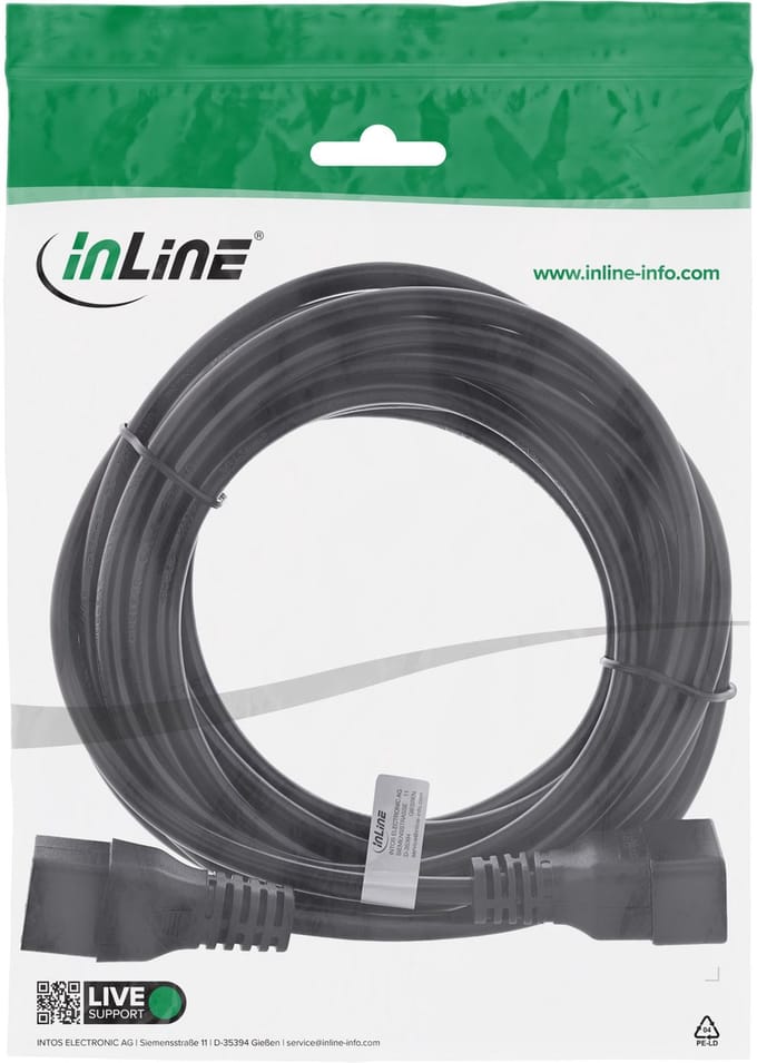 C19 - C20 stroomkabel voor UPS/PDU - 3x 1,50mm / zwart - 0,30 meter