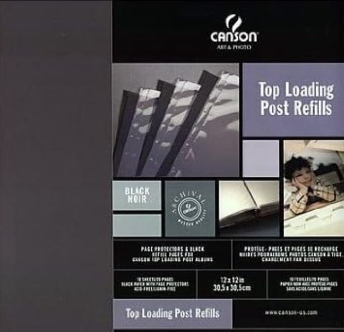 Canson - Top Loading Post Refills - navulling fotoalbum - zwart