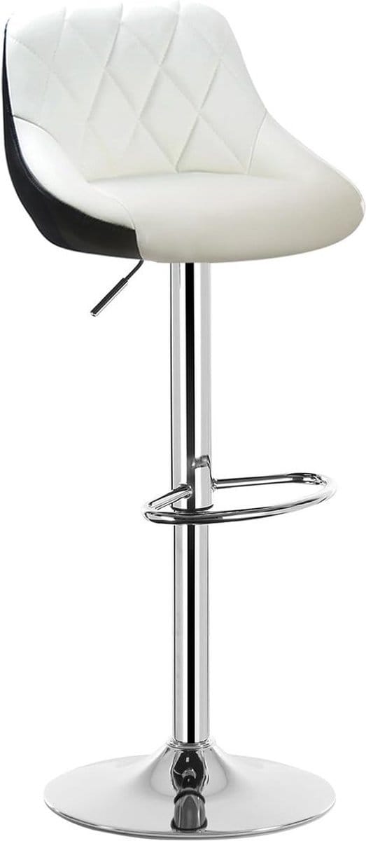 MKSS® Barkruk - Barkrukken met Rugleuning - Velvet - Wit