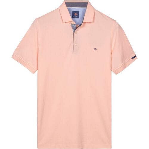 Baileys Polo Solid Oxford Piqué Cotton Stretch Soft Peach / male