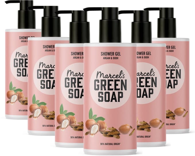 Marcel's Green Soap Douchegel - Argan & Oudh - 6 x 300ml