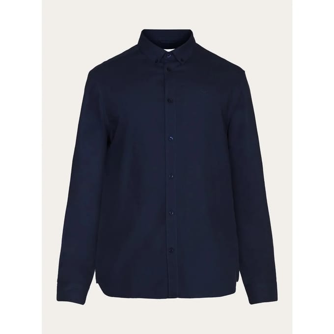 Regular fit overhemd met kleine uil KnowledgeCotton Apparel Harald oxford