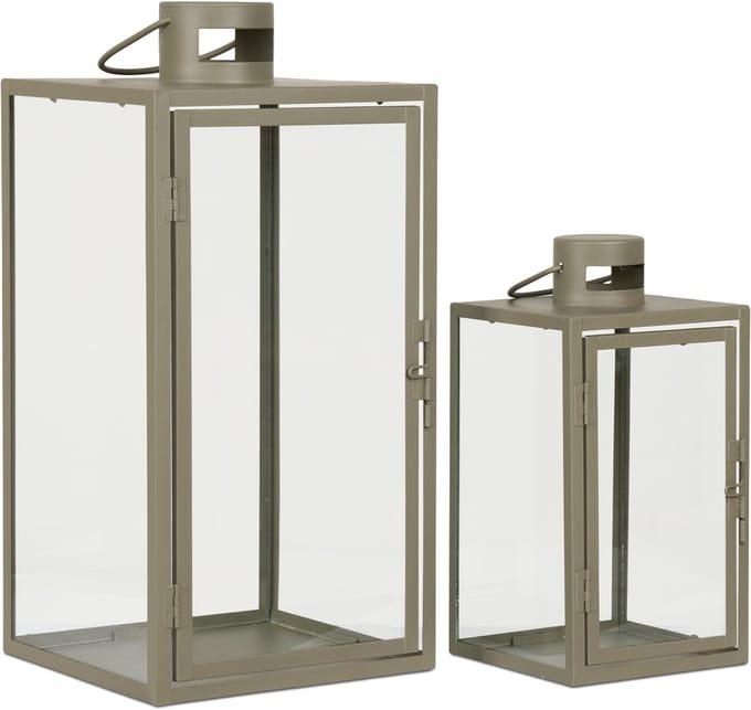 Artichok Ted glazen windlicht groen - set van 2