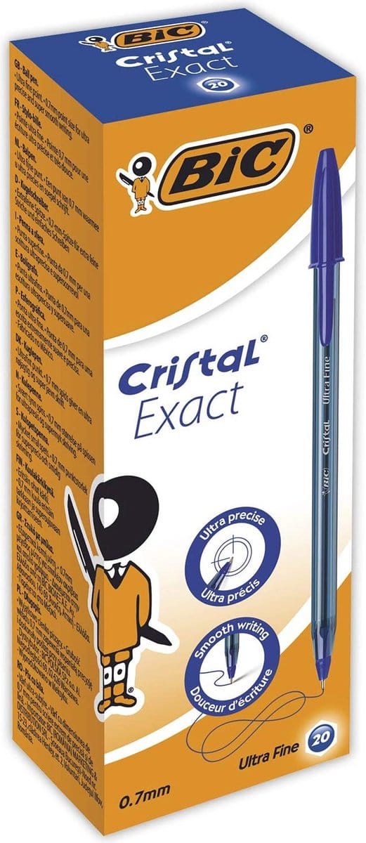 Pen Bic Cristal Exact Blauw (20 Stuks)