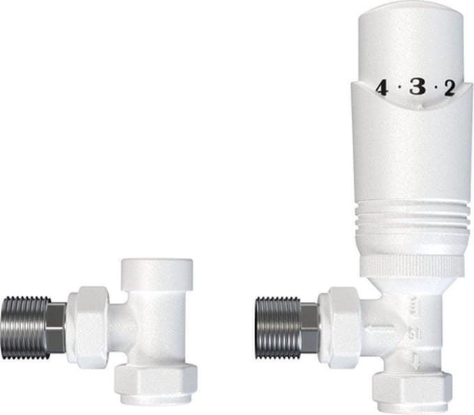 Rosani Classic universele radiator aansluitset haaks - mat wit