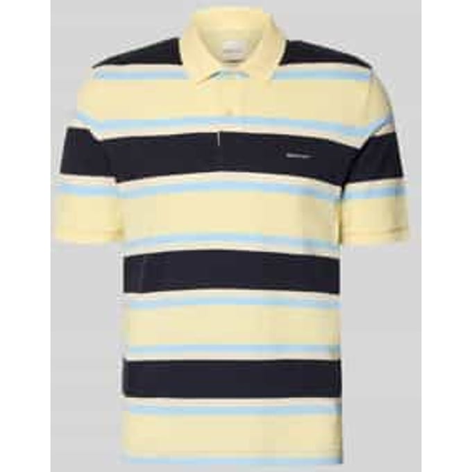 Gant overhemd printje schelpen beige korte mouw