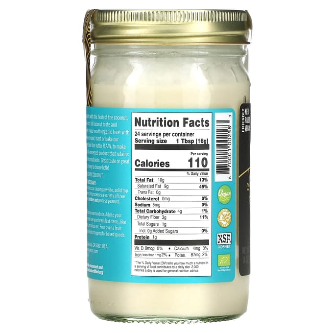 Organics, Rauwe Kokosolie Boter, 14 oz (397 g)