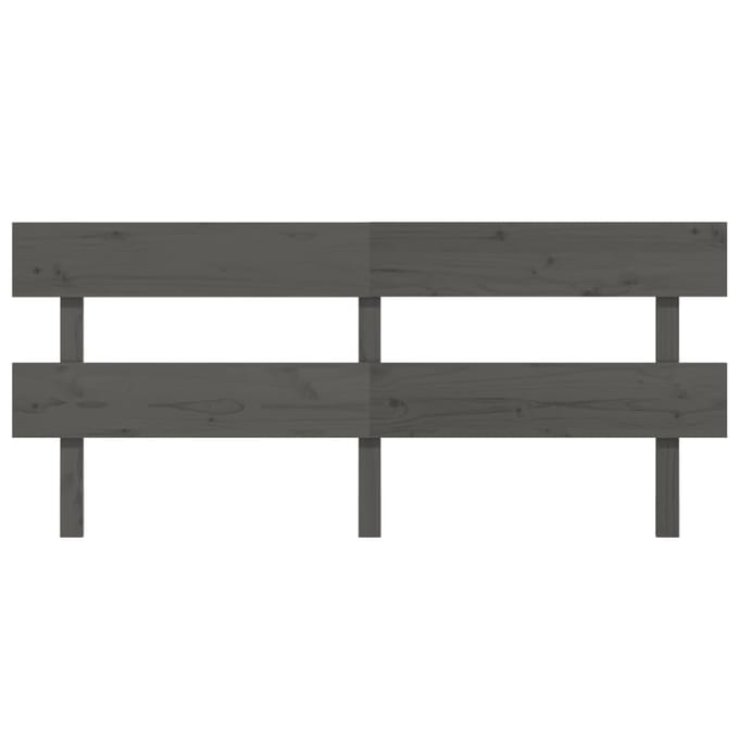 vidaXL - Hoofdbord - 204x3x81 - cm - massief - grenenhout - grijs