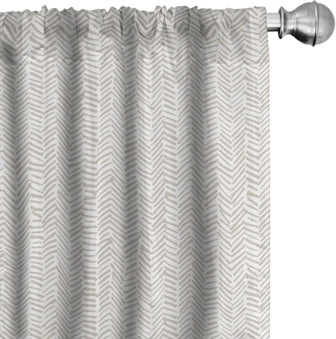 ABAKUHAUS Gordijnen – Microvezel verduistering – 2x75x245 cm – tan-wit