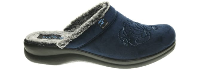 Fly Flot Pantoffel Blauw Voering maat 37