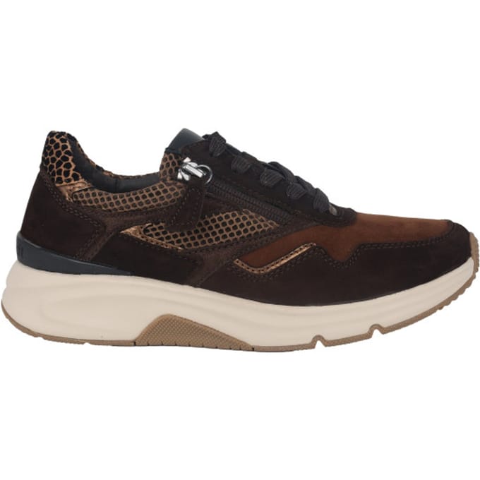Gabor rollingsoft sensitive 56.896.41 - dames rollende wandelsneaker - Bruin - maat 41 (EU) 7.5 (UK)