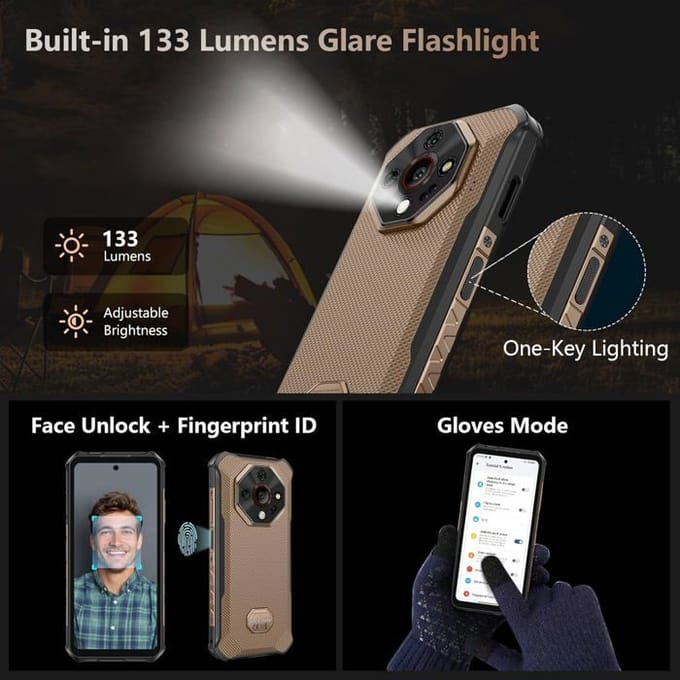 Telephone Portable Incassable 5G Ulefone Armor X16 Pro 10360mAh 6.56  16Go+256Go 64MP Smartphone Robuste Android 15 Dual SIM/NFC Or