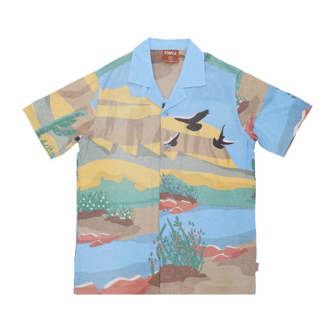 Horizon Camp Shirt Heren overhemd met korte mouwen blauw