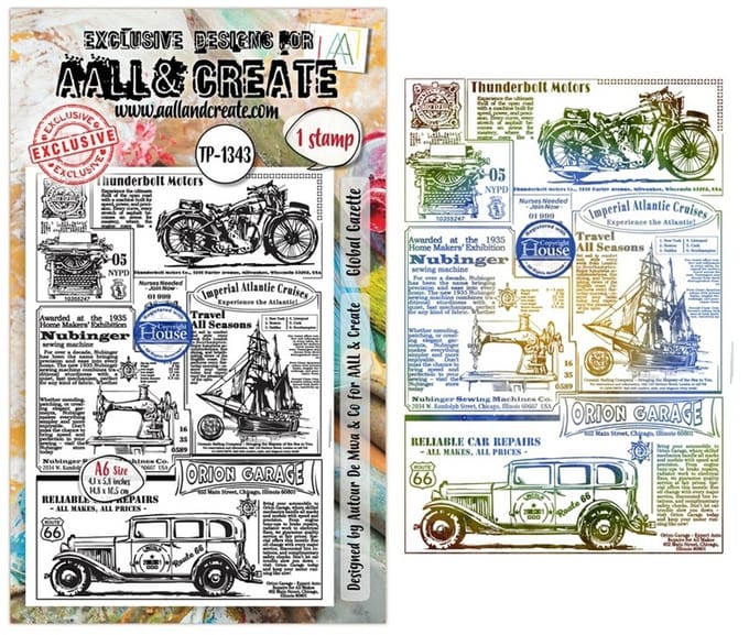 Aall & Create clearstamp A6 - Global gazette