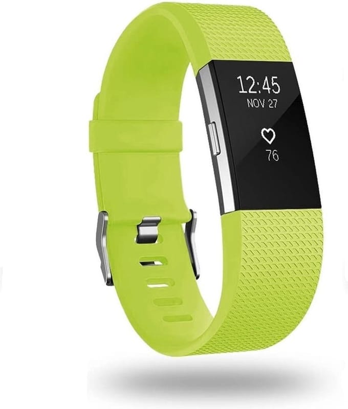 Jumada's - Fitbit Charge 2 bandje - Gesp - Siliconen - Lichtgroen - Small