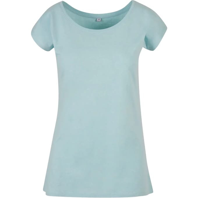 Build your Brand Ladies´ Wide Neck Tee BYBB013 - Ocean Blue - S