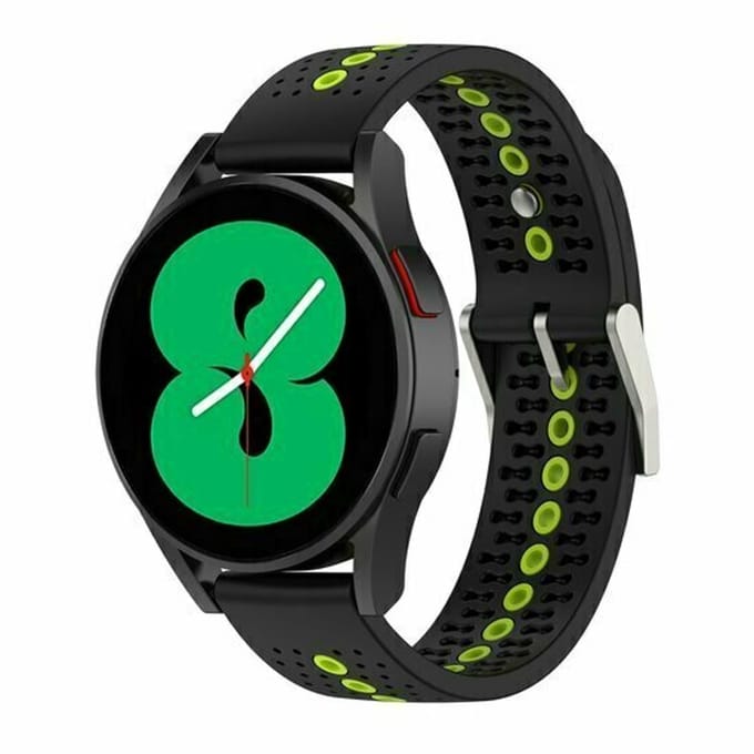 By Qubix - Dot Pattern bandje - Zwart met geel - Geschikt voor Xiaomi Redmi Watch 5 Active / Redmi Watch 5 Lite