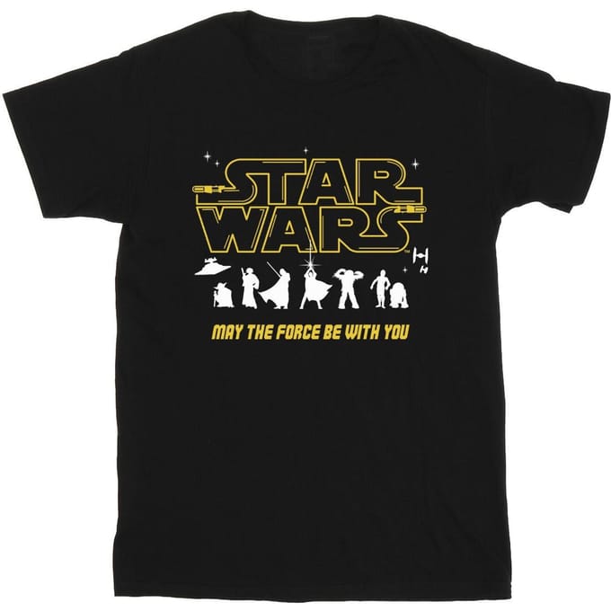 Star Wars Jongens Silhouetten Force T-Shirt (Zwart)