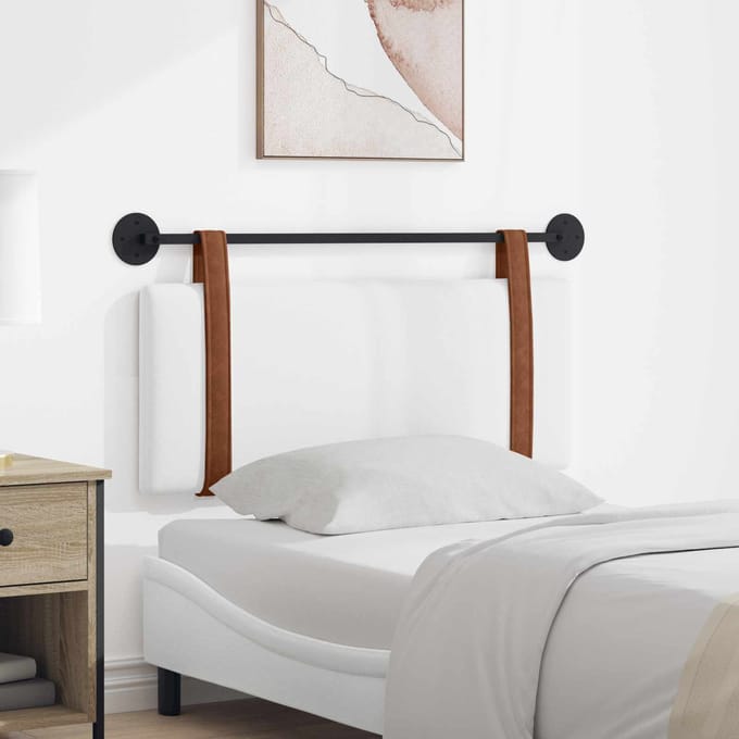 vidaXL - Hangend - hoofdbord - Wit - Antiek - PU