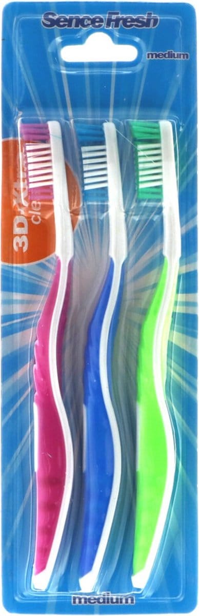 Sencefresh Tandenborstel - Medium 3D-Extra Clean 3 st.
