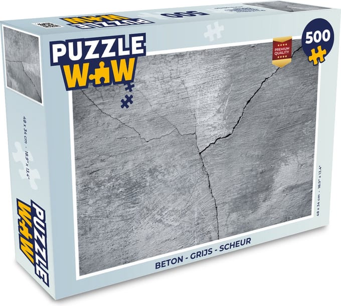 Puzzel Beton - Grijs - Scheur - Legpuzzel - Puzzel 500 stukjes