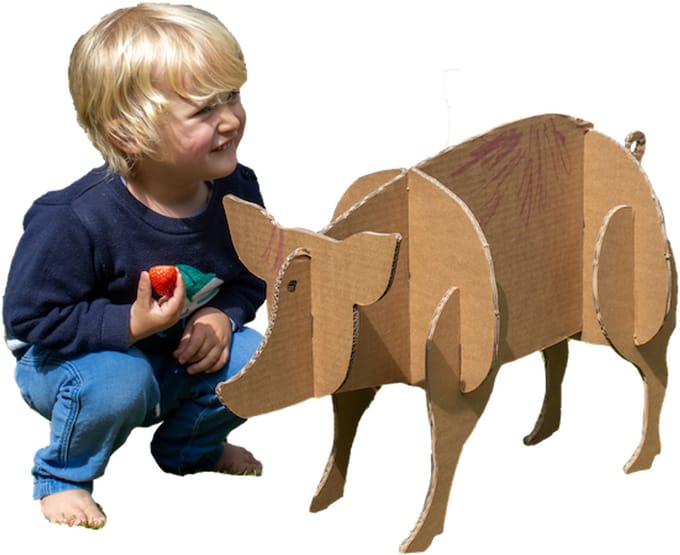 Kartonnen varken - 68 x 24 x 42 cm - Kartent