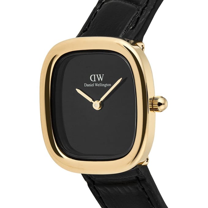 Daniel Wellington DW Watch Margot Reading Onyx Ceramic Gold 24x26mm