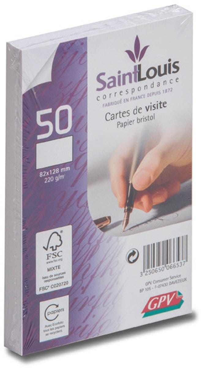 GPV France 6653, Wit, Papier, 220 g/m², 82 mm, 128 mm, 2,4 g
