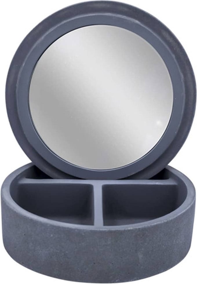 RIDDER Cosmeticadoos met spiegel cement grijs
