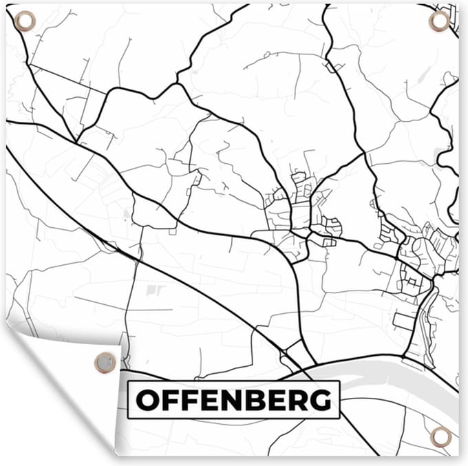 Tuindoek Plattegrond - Offenberg - Kaart - Stadskaart - 100x100 cm
