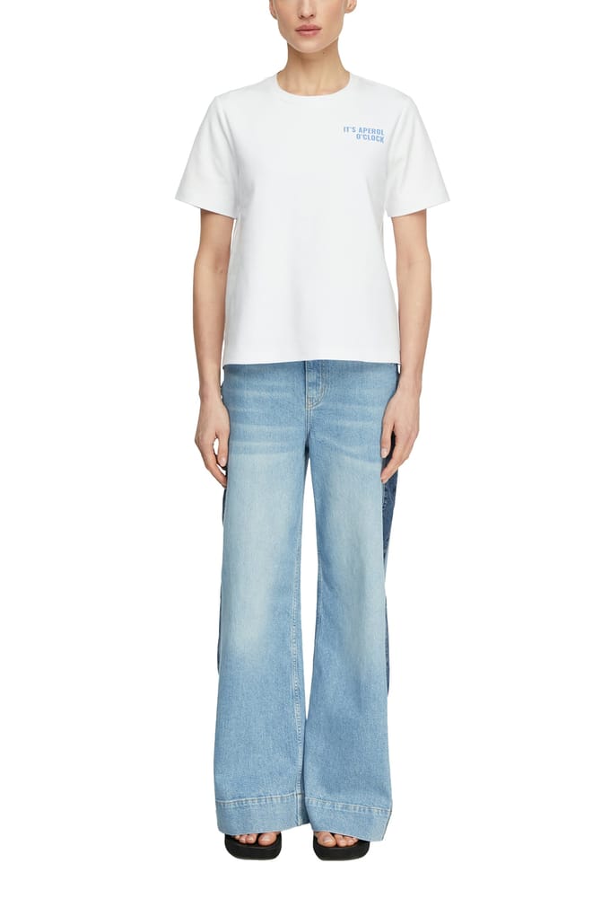 Oversized T-shirt met ronde hals en opvallende print voor dames COMMA
