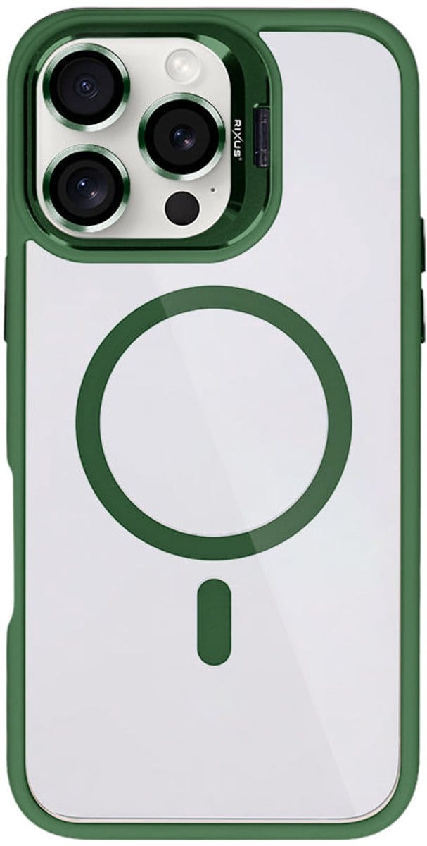 Rixus Classic 03 Case With MagSafe For Apple iPhone 16 Pro Dark Green
