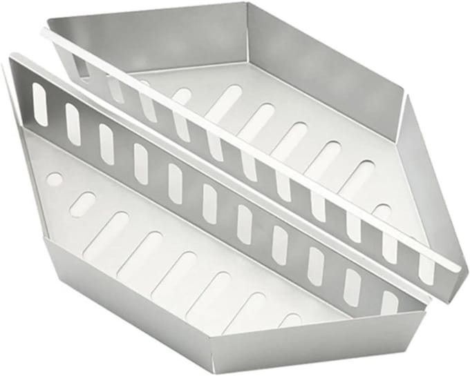 Houtskool Manden - Opberg Manden - Houtskool Opslag - Gegalvaniseerd Aluminium - 38.5 cm - Zilver